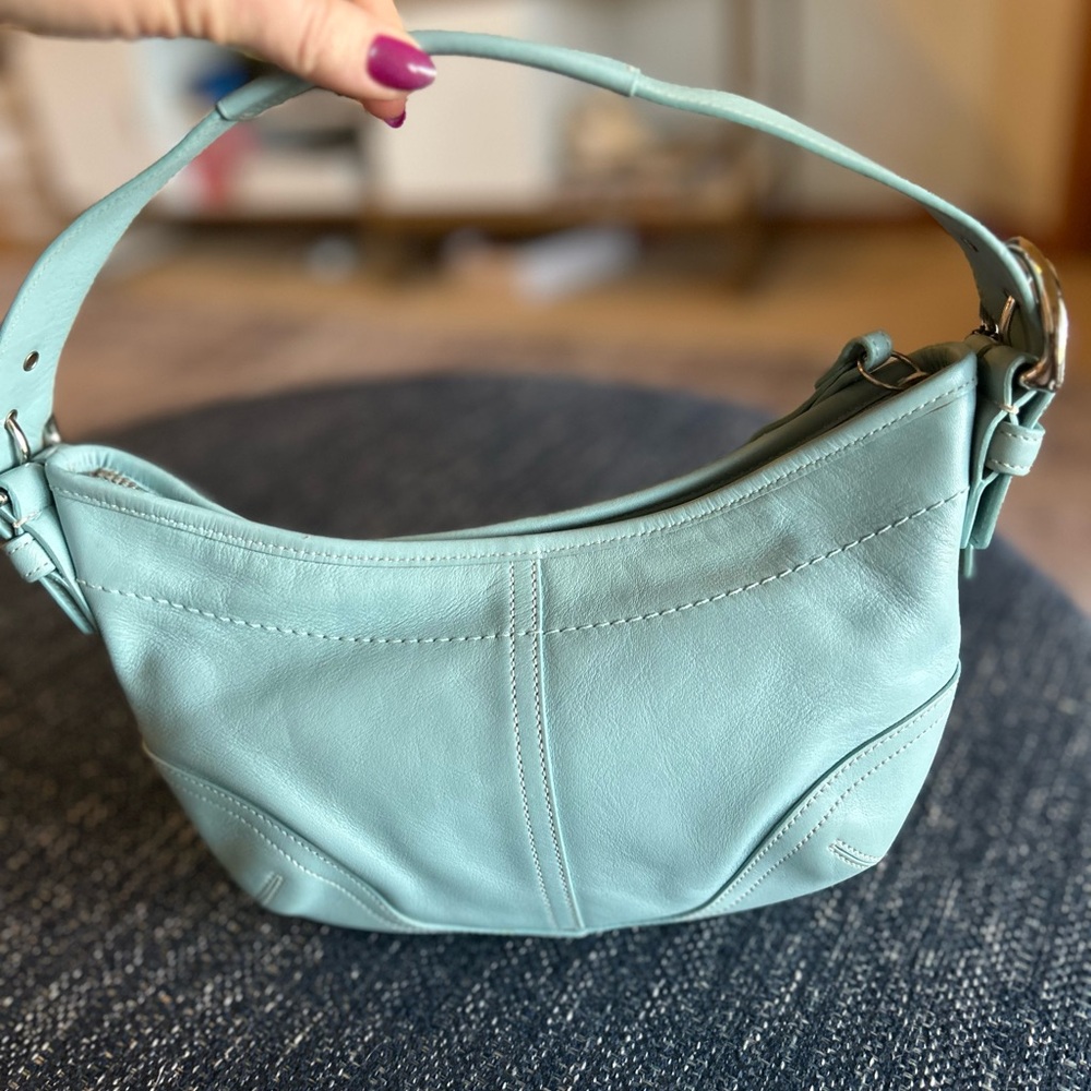 Coach Vintage 9541 Shoulder bag light blue Leather Shoulder/ Handbag